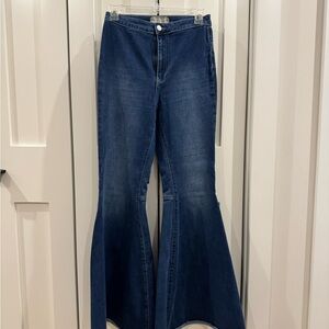 Free People Blue Flared Jeans